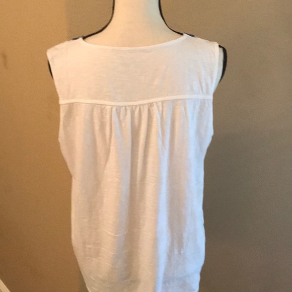 Talbots, sleeveless, Cotton, Embroidered Top (L) - Picture 4 of 6